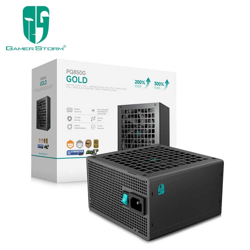 GamerStorm｜ゲーマーストーム ATX3.1対応 80 PLUS認証 GOLD 電源ユニット 850W（ブラック） R-PQ850G-FD1B-JGJPV1