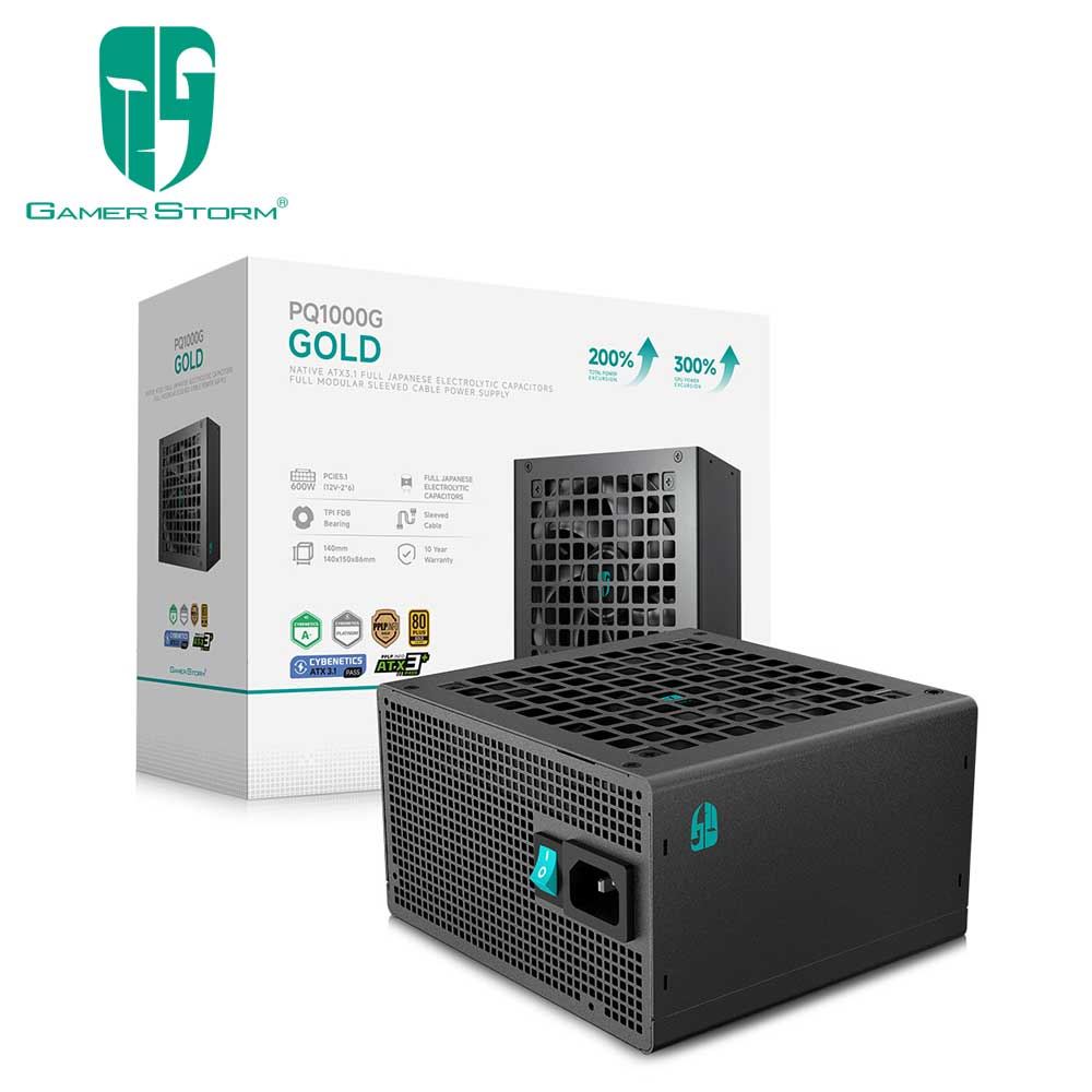 GamerStorm｜ゲーマーストーム ATX3.1対応 80 PLUS認証 GOLD 電源ユニット 1000W（ブラック） R-PQA00G-FD1B-JGJPV1