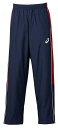 2063A199-401-2XL アシックス ユニセックス ウォームアップパンツ(ネイビー×ストロングレッド・サイズ:2XL) WARMUPPANTS