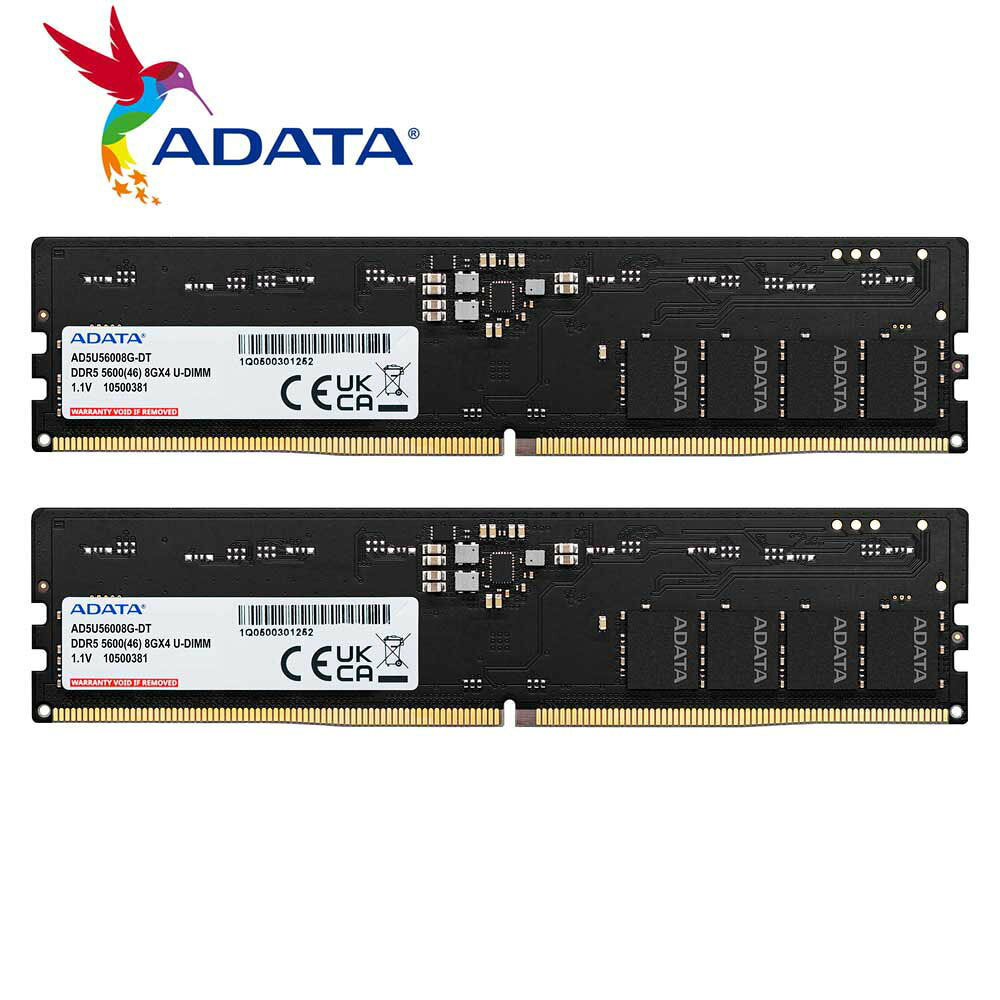 ADATA PCメモリ DDR5 5600MHz UDIMM 16GB（8GBx2枚） AD5U56008G-DT-I