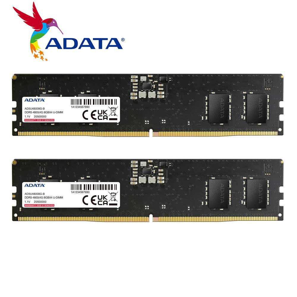 ADATA｜エイデータ PCメモリ DDR5 4800MHz UDIMM 16GB（8GBx2枚） AD5U48008G-DT-I