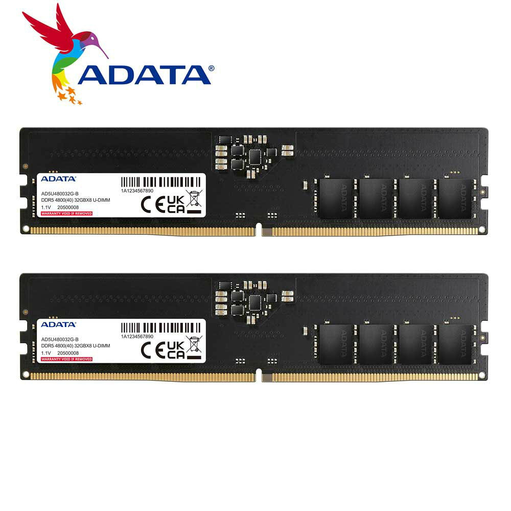 ADATA｜エイデータ PCメモリ DDR5 4800MHz UDIMM 64GB（32GBx2枚） AD5U480032G-DT-I
