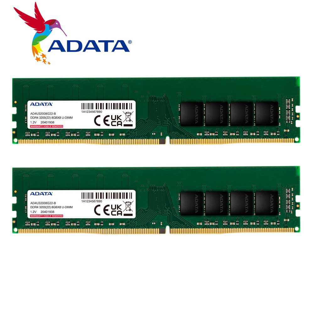 ADATA｜エイデータ PCメモリ DDR4 3200MHz UDIMM 16GB（8GBx2枚） AD4U32008G22-DTGN-I