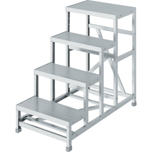 【返品種別B】□「返品種別」について詳しくはこちら□【ご注文前のご確認・注意事項】・個人情報の同意： 本商品はメーカー直送となりますため、ご注文の確定をもって、メーカーへの個人情報の開示にご同意いただいたものとさせていただきます。・お支払い方法： 代金引換（代引き）によるお支払いはご利用いただけません。【配送について】・納品書の同梱なし： 本商品には納品書が同梱されておりません。あらかじめご了承願います。・個別配送のみ受付： 他の商品と一緒にお届けすることはできません。本商品のみでご注文ください。・配送対象外エリア： 沖縄、離島、一部山間部への配送は承っておりません。ご注文後にお届け不可と判明した場合は、ご連絡のうえキャンセルとさせていただきます。・配送先の制限： 運送会社の営業所留めによる配送指定はご利用いただけません。・お届け日時の指定不可： システム上、お届け希望日時をお選びいただけますが、配送ルートや運送会社が流動的なため、ご指定通りのお届けはできかねます。何卒ご了承ください。・事前にご確認などございましたら、お手数ですがお問い合わせいただきますようお願いいたします。◆付属の工具で簡単に組み立てられる工場向け作業台の定番です。◆脚端具は市販のドライバーで簡単に脱着、交換できます。◆組立簡単です。◆たわみに強いです。◆別売りオプションに、手摺・キャスター・アジャスター(35mm)があります。◆工場や倉庫などでの高所への移動や、手の届かない高さの機械操作や設備メンテナンスなどの作業に。■　仕　様　■最大使用質量：150kg段高：250mm天板高さ：1m天板寸法：600×400mm設置寸法間口：610mm設置寸法奥行：1160mm段数：4段踏ざん踏面幅：250mm1段あたりの高さ：25cm天板：スジ有り材質：アルミ合金組立式[DBG46410A]長谷川工業アウトドア＞DIY・工具＞工事・照明用品＞はしご・脚立