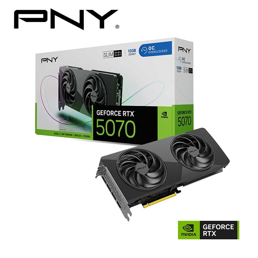 PNY｜ピーエヌワイ PNY GeForce RTX 5070 12GB OC SLIM グラフィックボード VCG507012DFSXPB1-O