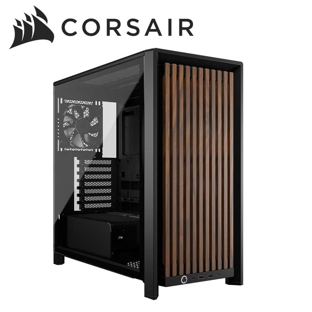 CORSAIR｜コルセア ミドルタワー型PCケース FRAME 4000D WOOD RS Modular Mid-Tower（ブラック/ウォルナット） CC-9011340-WW
