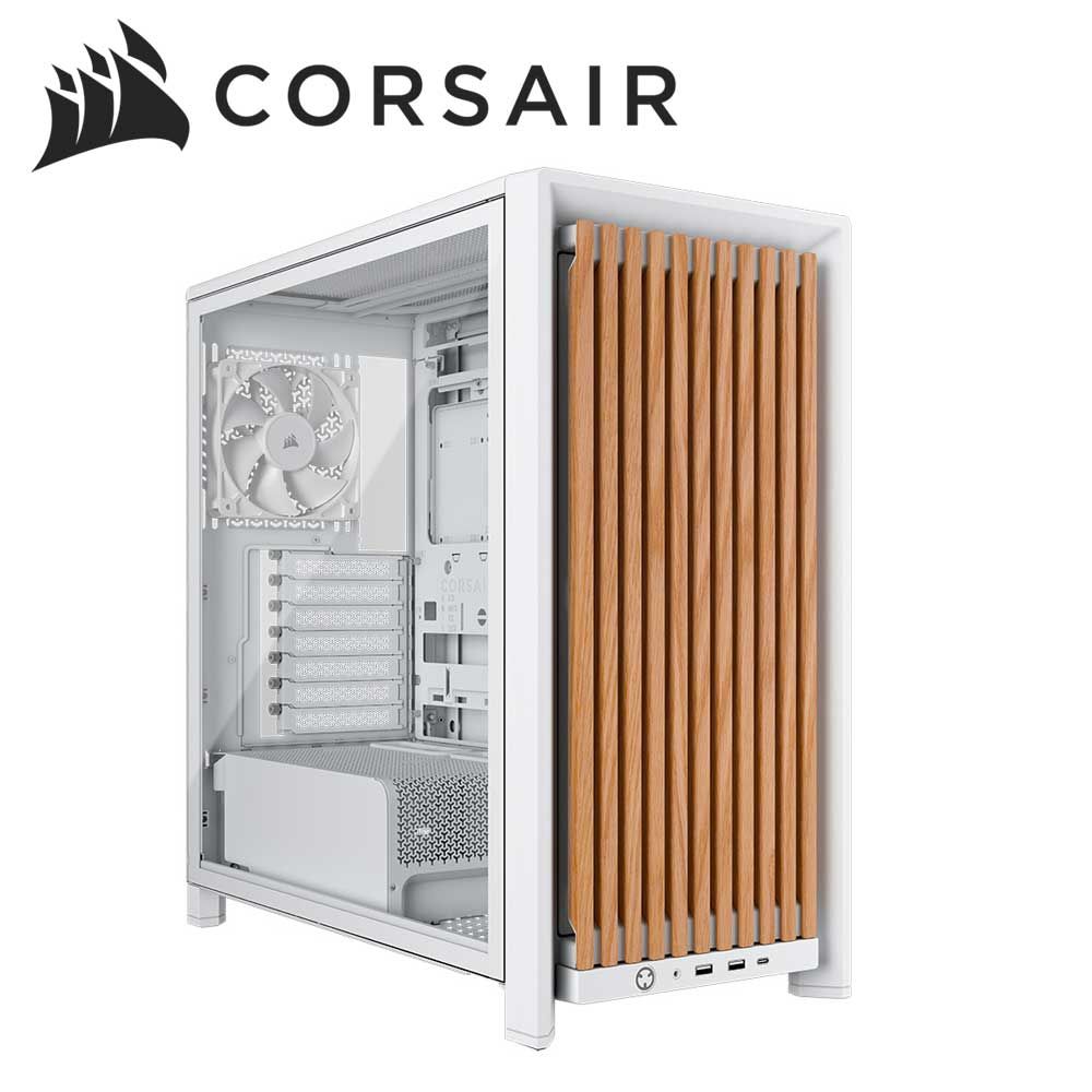 CORSAIR｜コルセア ミドルタワー型PCケース FRAME 4000D WOOD RS Modular Mid-Tower（ホワイト/オーク） CC-9011341-WW