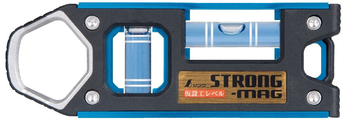 【返品種別B】□「返品種別」について詳しくはこちら□◆仮囲い向けハンマーで単管を叩いた際の強い衝撃でも落ちないため、絶対におとしたくない場所での作業に適しています。◆強力吸着3枚ヨーク付ネオジム磁石で磁束が密集するため、狭い範囲で強力に吸着。隣り合う他の工具と干渉しません。◆単管にフィット足場で使われる単管に合わせた形状で、より強力に吸着します。◆頑強フックアルミ+エラストマー樹脂製で、落としても壊れにくい頑強なフックです。◆着脱しやすいフックは大型なので、捻るだけでカラビナから外せ、押し当てるだけで装着できます。◆ガードフレーム付気泡管を衝撃から守ります。■　仕　様　■単管吸着力(約)：170N(※メーカー調べ)本体サイズ：120.00×42.00×17.00mm製品質量：110.00g感度：0.35mm/m＝0.0201°精度：±1.0mm/m=±0.0573°以内使用温度：-20〜50℃材質・・・・本体：アルミ、エラストマー樹脂・フック：アルミ・気泡管：アクリル樹脂・液体：石油系液[73476シンワ]シンワ測定アウトドア＞DIY・工具＞測定・計測用品＞測量用品