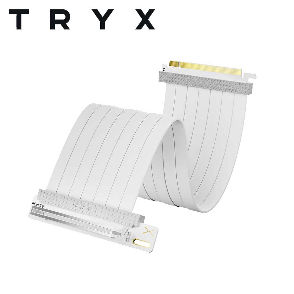 TRYX｜トライエックス STRING シリーズ PCIe 5.0 x16 ライザーケーブル (300mm・ホワイト) A-S300C-PCI5-G0W
