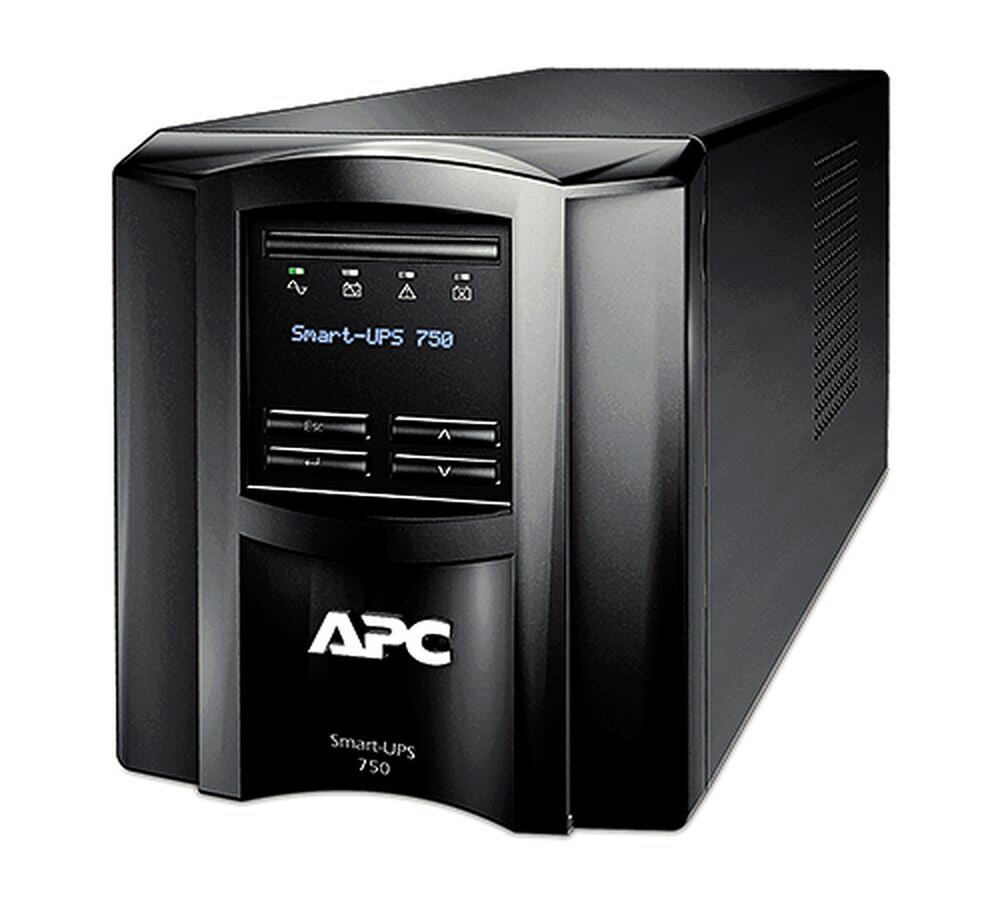 シュナイダーエレクトリック（APC） 無停電電源装置（UPS） APC Smart-UPS SMTシリーズ 単相100V 750VA/500W ラインインタラクティブ方式 正弦波 タワー型 長寿命バッテリー 7年保証 コンセント数3＋3個 中小企業/ご家庭向け SMT750J7W