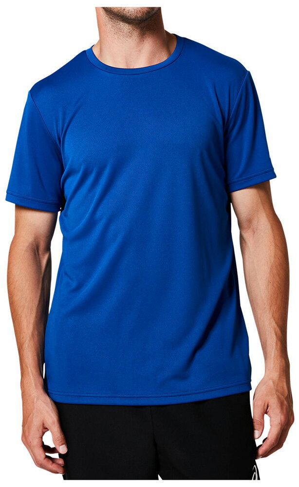 Men'S Wear - アシックス メンズ ワンポイント半袖シャツ（アシックスブルー・サイズ：M） 2031D730-401-M TEAM　ONE　POINT　SLEEVE　SS
