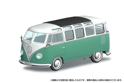 アオシマ 1/32 楽プラ スナップキット No.30-WT フォルクスワーゲン バス(ブルーホワイト×ターコイズ) プラモデル