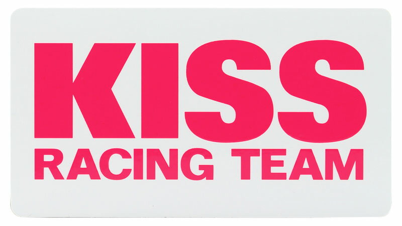 キジマ ステッカー KISS　ピンク文字　ホワイトバック M 100x55mm K1472 KIJIMA