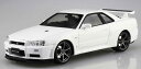 アオシマ 1/24 プリペイントモデル No.03-B ニッサン BNR34 スカイライン GT-R V・spec II ’00 ホワイト【65587】 プラモデル