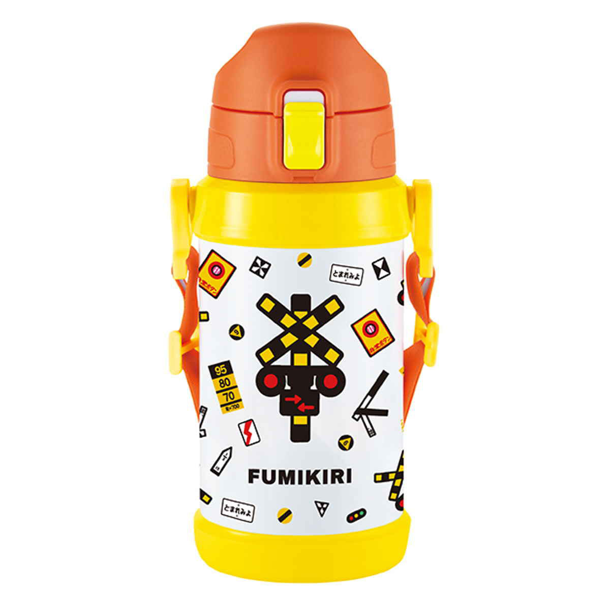 【返品種別A】□「返品種別」について詳しくはこちら□ポポンデッタ監修『FUMIKIRI』ランチシリーズ◆ポポンデッタ監修、踏み切りファンの為のステンレスボトルです。◆ぷっくり浮き出た柄がカワイイ仕様です。◆ステンレス製で冷たさがキープされます。◆ワンプッシュオープン、安全ロックでお子様が使いやすいです。◆ダイレクト飲み口で、キャップロックの機能も付いています。◆氷や飲み物が入れやすいワイドな口径です。◆サイズ感、底カバーでお出掛けに便利です。◆シンプルなパーツでお手入れ簡単です。◆化粧箱付きで、大切な方への贈り物にもオススメです。◆『FUMIKIRI』シリーズで合わせてランチタイムにオススメです。■　仕　様　■サイズ：約 高さ21（cm）直径：約 8.5（cm）材質：内びん：ステンレス鋼胴部：ステンレス鋼（アクリル樹脂塗装）肩部・せん・蓋・底部：ポリプロピレンパッキン：シリコーンゴムベルト・フック・調整具：ポリプロピレン容量：約 600ml内容量：1個保冷効力：10度以下（6時間）食器洗い乾燥機：使用不可備考：※保冷専用ですので、熱い飲み物を入れて飲まないで下さい[470263コモリジユシ]小森樹脂調理家電＞水筒・マグ・弁当箱＞水筒・マグボトル他＞保冷専用ステンレスボトル＞〜0.8L未満