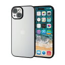 エレコム iPhone15（6.1inch/2眼）用 ケース ソフト カバー カメラレンズ保護設計 ストラップホール付 メタリック加工 背面クリア 極限設計（メタリックブラック） PM-A23AUCTMKBK