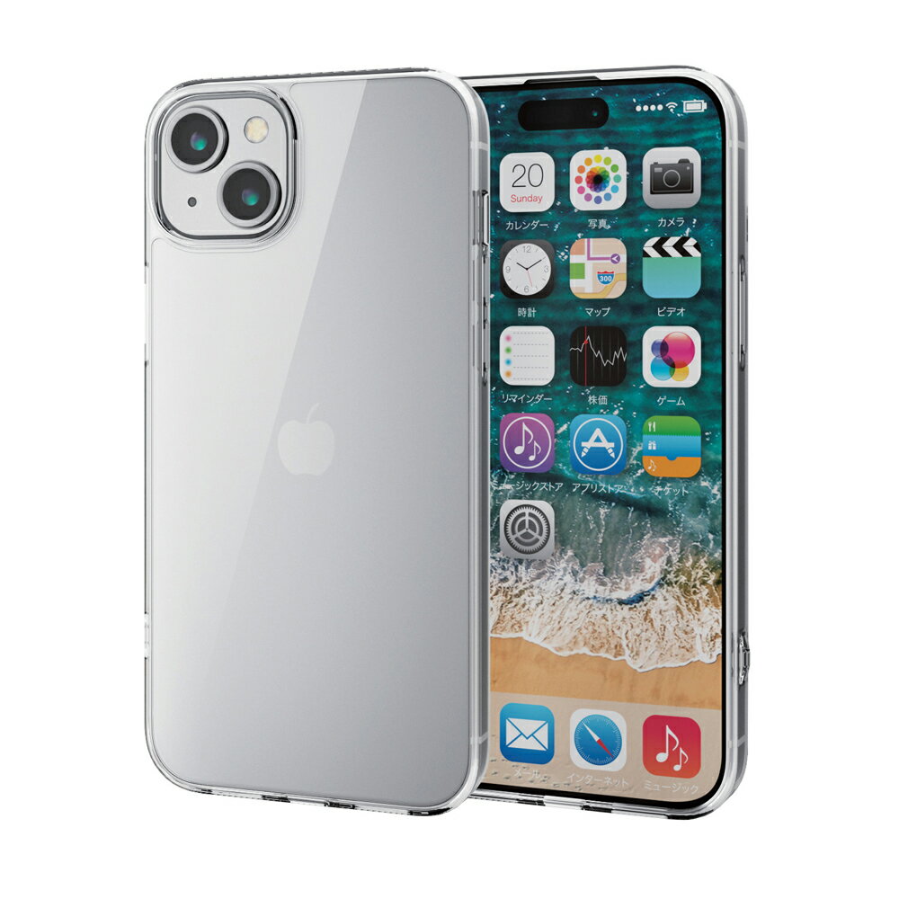 ���쥳�� iPhone15 Plus��6.7inch/2����� ������ �ϥ��֥�å� ���С� �׷�ۼ� ��������ݸ��߷� ���ȥ�åץۡ����� ����5H�ʥ��ꥢ�� PM-A23BHVCKCR