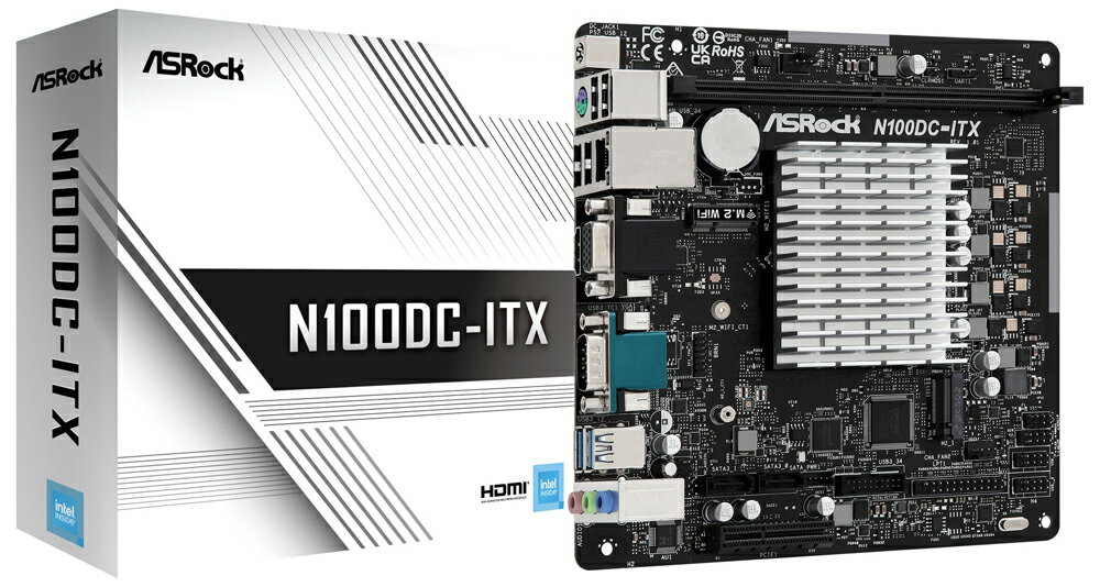 ASRock（アスロック） ASRock N100DC-ITX / Intel CPUオンボード Mini-ITX対応マザーボード N100DC-ITX