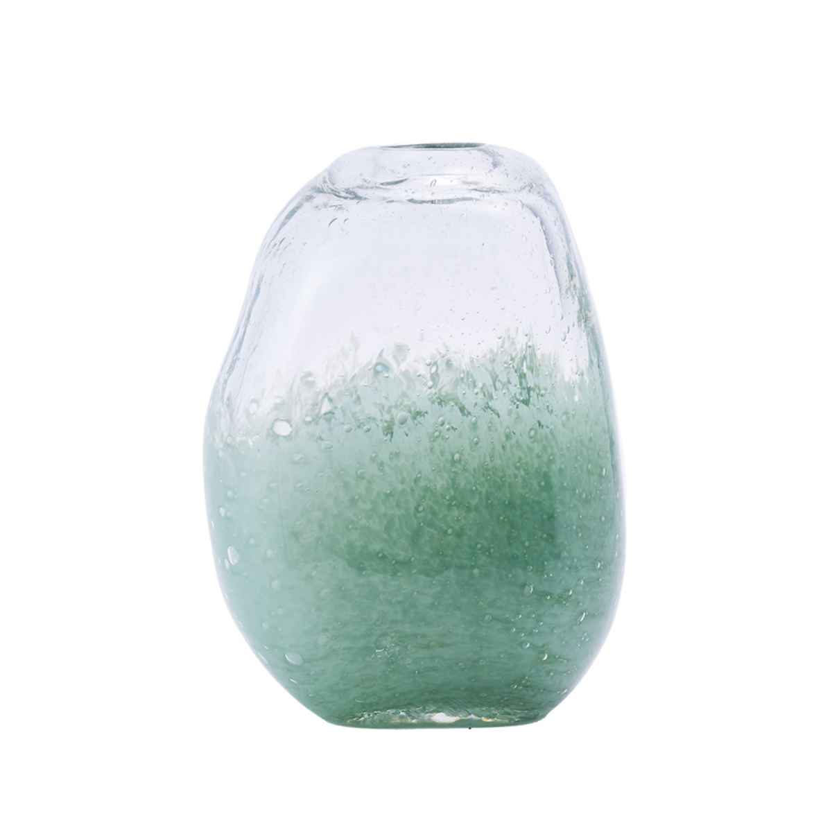 ホワイエ 花瓶 DGマコベース 幅10×奥行6.5×高さ13.5cmガラス クリアグリーン 2C00031CGR [2C00031CGR]