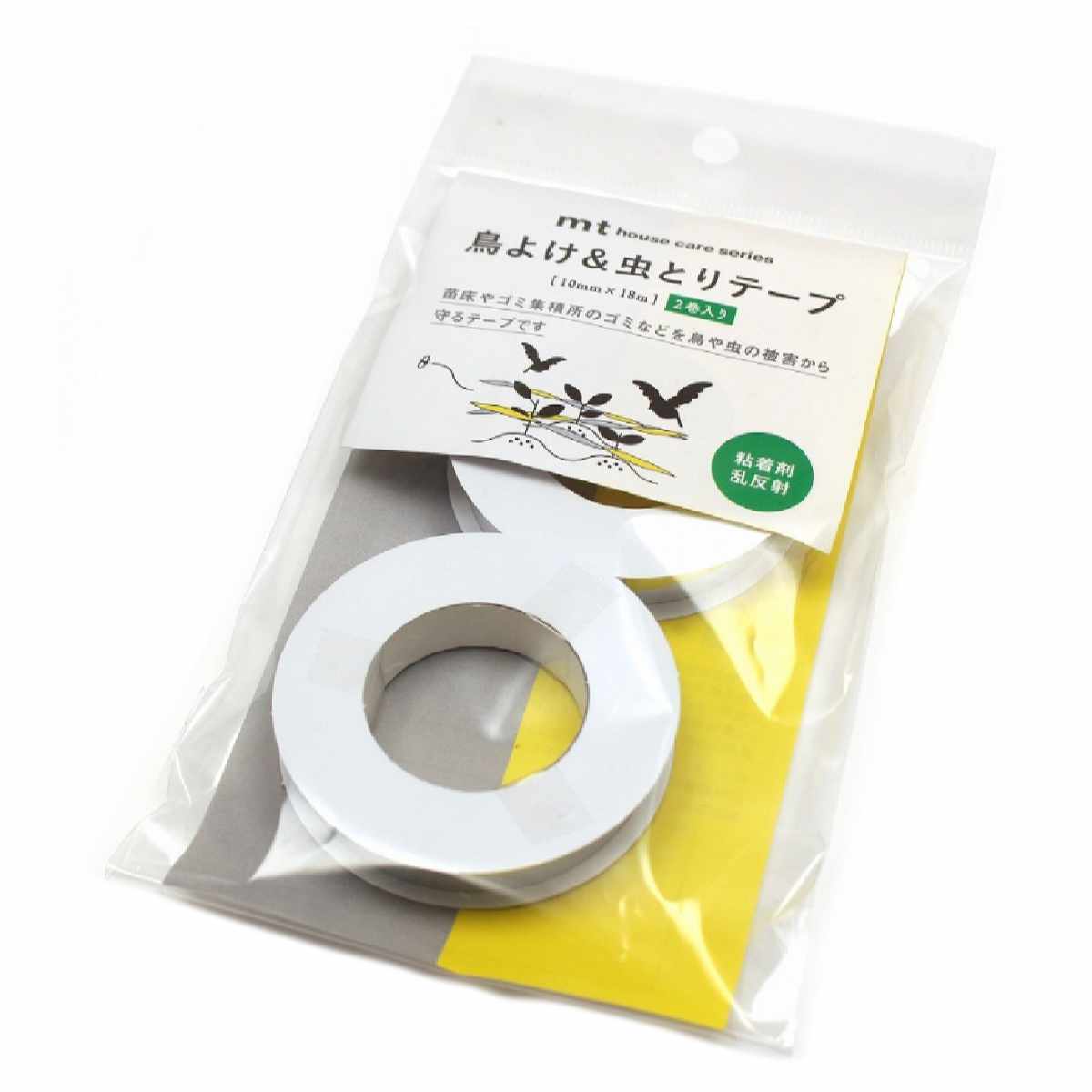 【返品種別B】□「返品種別」について詳しくはこちら□◆鳥や虫の被害から守る粘着タイプのテープです。◆羽に粘着剤が触れることで鳥を寄せ付けにくく、特殊な粘着剤が小型害虫をキャッチします。◆水に濡れても乾けば粘着力が復元します。■　仕　様　■サイズ(約)：幅1×長さ1800cm重量(約)：16g内容量：2枚入[MTHOU012]カモ井加工紙アウトドア＞ガーデン・エクステリア用品＞害虫・害獣対策グッズ