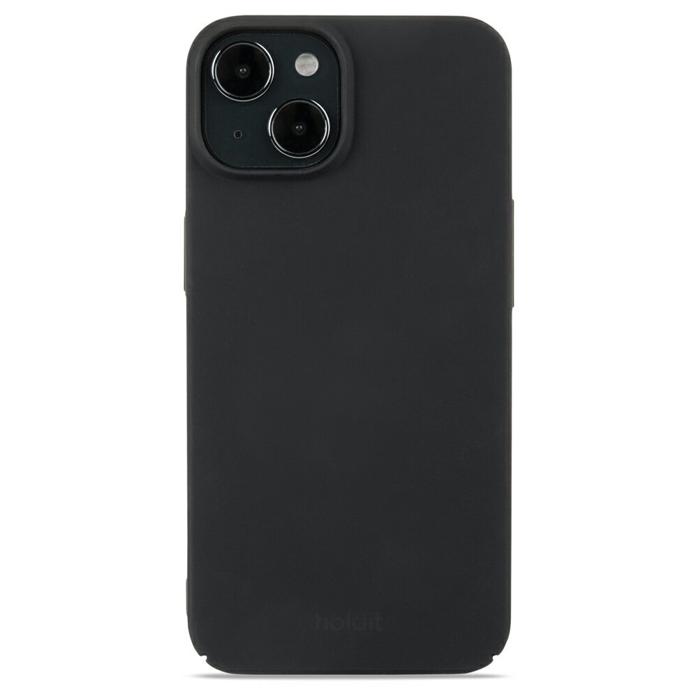 ホールディット スマホケース レディース Holdit（ホールディット） iPhone15（6.1inch/2眼）用 薄型 Slim Case ハードケース（Black） 15944
