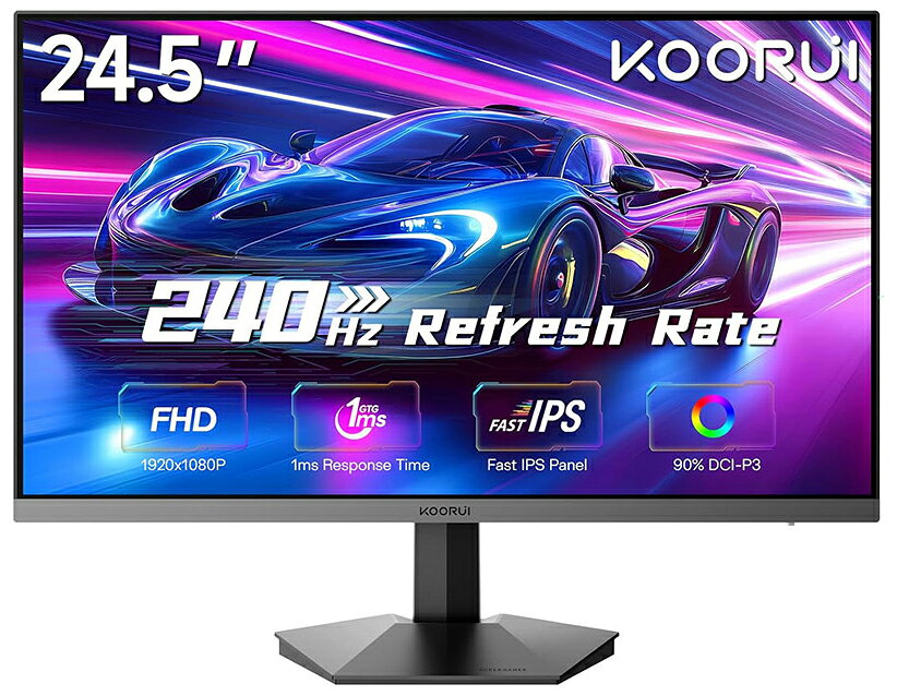KOORUI ゲーミング液晶ディスプレイ(24.5型/Fast IPS/FullHD 1920×1080/240Hz/1ms)(ブラック) G2511X