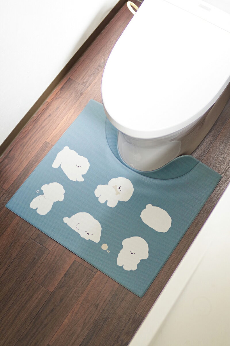 オカトー スキマにピタっ！PVCトイレマット (55×60cm・ビションフリーゼ) PVCトイレマツトビシヨンフリゼ [PVCトイレマツトビシヨンフリゼ]