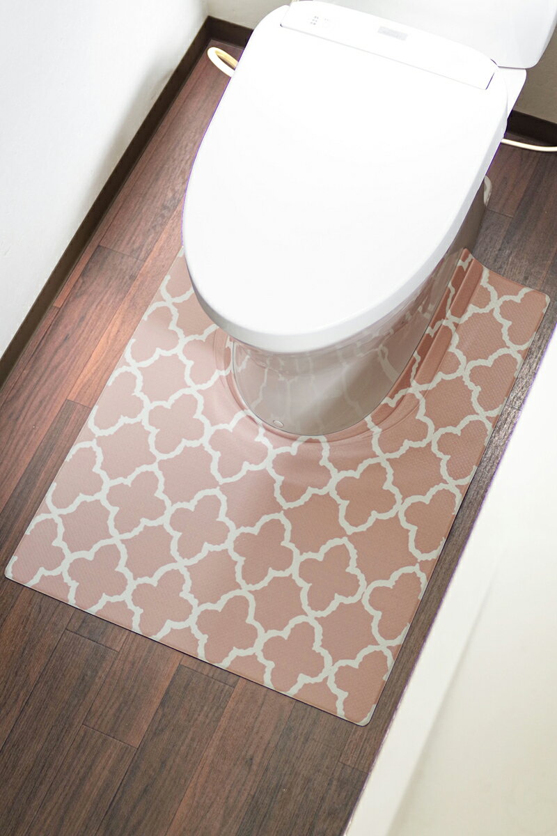 オカトー スキマにピタっ！PVCトイレマット耳長 (80×60cm・モロッカン) PVCトイレマツトロングモロツカ..