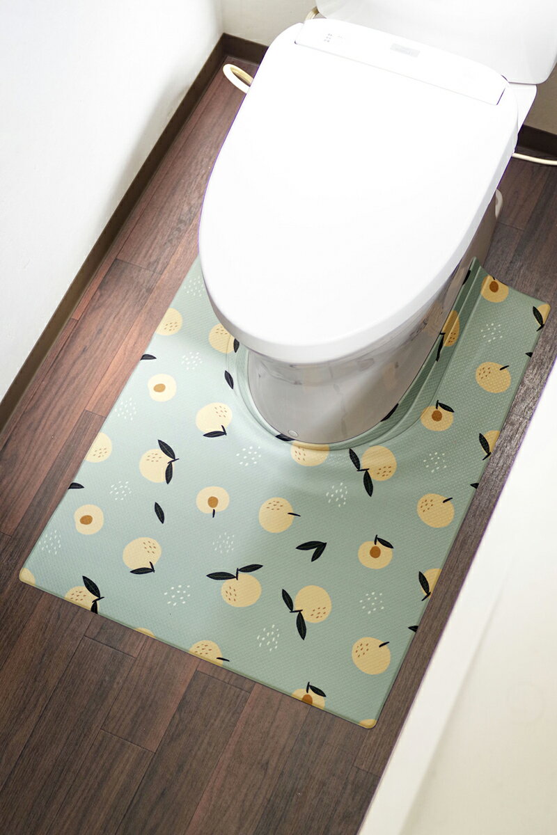 オカトー スキマにピタっ！PVCトイレマット耳長 (80×60cm・フルーツ) PVCトイレマツトロングフルツ [PV..