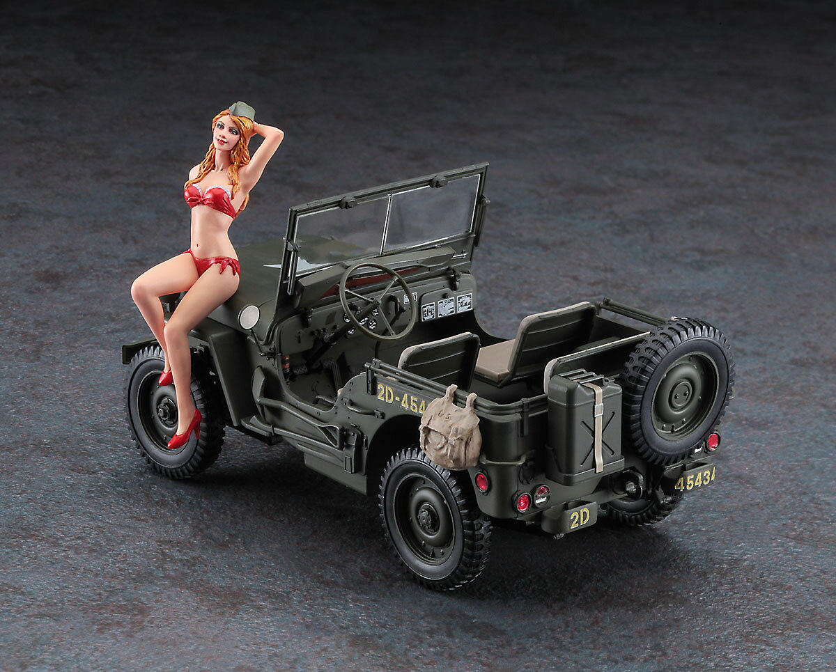 ハセガワ 【再生産】1/24 1/4トン 4×4 トラック w/ブロンドガールズフィギュア【SP449】 プラモデル