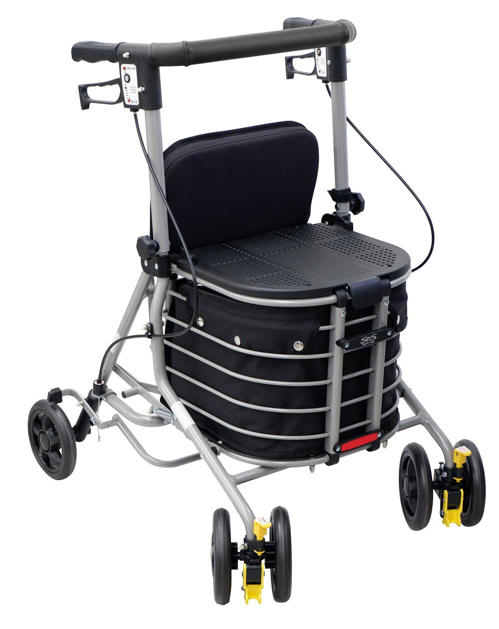 島製作所 シンフォニーバスケットSP (ブラック) シンフォニ-バスケットSPBK 歩行車 手押し車 シルバーカー [シンフニバスケトSPBK]