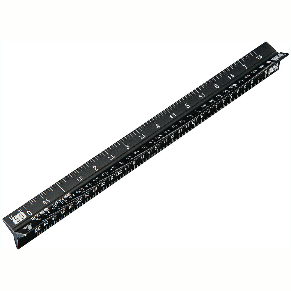 シンワ測定 アルミ三角スケール B-15 15cm 建築士用 ブラック 74977