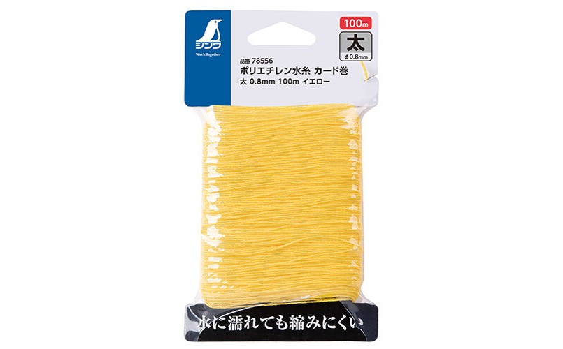【返品種別B】□「返品種別」について詳しくはこちら□◆基礎工事、一般測量用に。◆水に濡れても縮みにくく、突然の雨でも安心です。◆視認性の良いイエロー。■　仕　様　■材質：ポリエチレン糸の長さ：100m糸の径：0.8mm[78556シンワ]シンワ測定アウトドア＞DIY・工具＞測定・計測用品＞測量用品