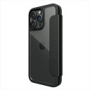 RAPTIC(ラプティック) iPhone15 Pro（6.1inch/3眼）用 手帳型ケース カード収納 米軍MIL規格クリア 合成皮 Urban Folio（ブラック） RT_IOPCSPLUF_BK