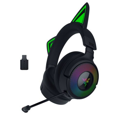 Razer｜レイザー 【国内正規品】ゲーミングヘッドセット Kraken Kitty V3 Pro (ワイヤレス RGB ネコミミヘッドセット) RZ04-05170300-R3M1