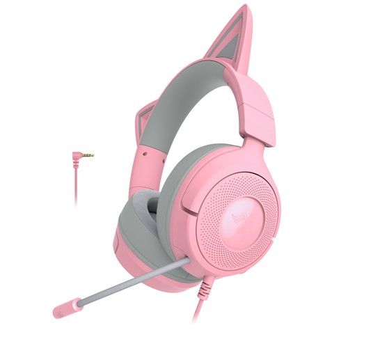 Razer｜レイザー 【国内正規品】ゲーミングヘッドセット Kraken Kitty V3 X (有線 ネコミミヘッドセット Quartz Pink Edition) RZ04-05350100-R3M1