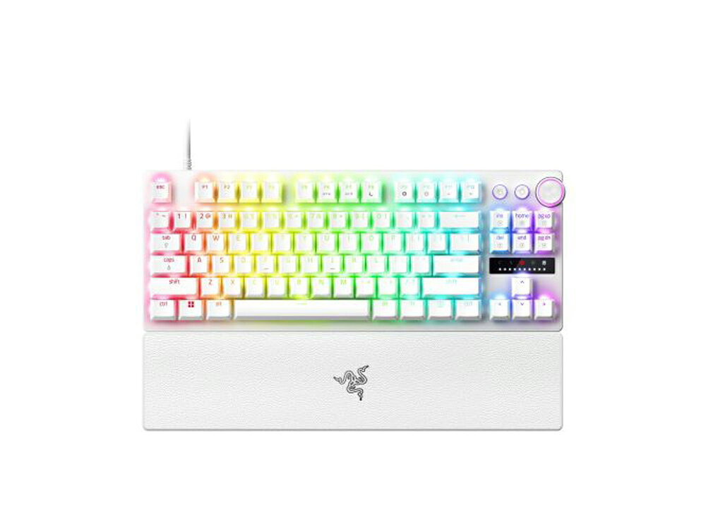 Razer ゲーミングキーボード Huntsman V3 Pro Tenkeyless (ラピッドトリガー対応 光学式 有線 英語配列 White Edition) RZ03-04981700-R3M1