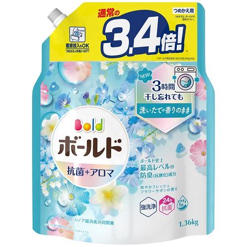 ボールドジェル 爽やかフレッシュフラワーサボンの香り つめかえ用 超ジャンボサイズ 1360g P＆GJapan Bフラワ-サボンカエSJ1360G