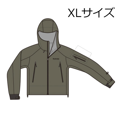 【返品種別A】□「返品種別」について詳しくはこちら□◆ウェーディングに最適なショートレインジャケット！　◆ソルト、フレッシュ問わずウェーディングの釣りに特化したショートタイプの耐水圧・耐久性に優れる3レイヤー仕様のレインジャケット◆立体裁断で動きやすく、アームホール(回り)もゆとりのある作りなので重ね着しても肩回りのストレスが少なく快適です。◆袖口は現場でも片手で調節が容易なシングルカフ仕様(クロロプレン製)。◆シンプルな作りなのでグローブの手首部分の形状とも干渉しにくくなっています。◆また、今作の特徴でもあるのがヘルメットの着用時もストレスが少ないハイフード仕様です。◆通常使用時もフードや襟元のドローコードで調整していただければサイズ感、見た目の違和感も無く着用可能です。■　仕　様　■本体：ナイロン100％(ブレスシェード3レイヤー透湿防水加工)サイズ：XL付属品：収納袋[PBR048XLオリブ]パズデザインアウトドア＞フィッシング＞ウェア・帽子・靴＞ウェア