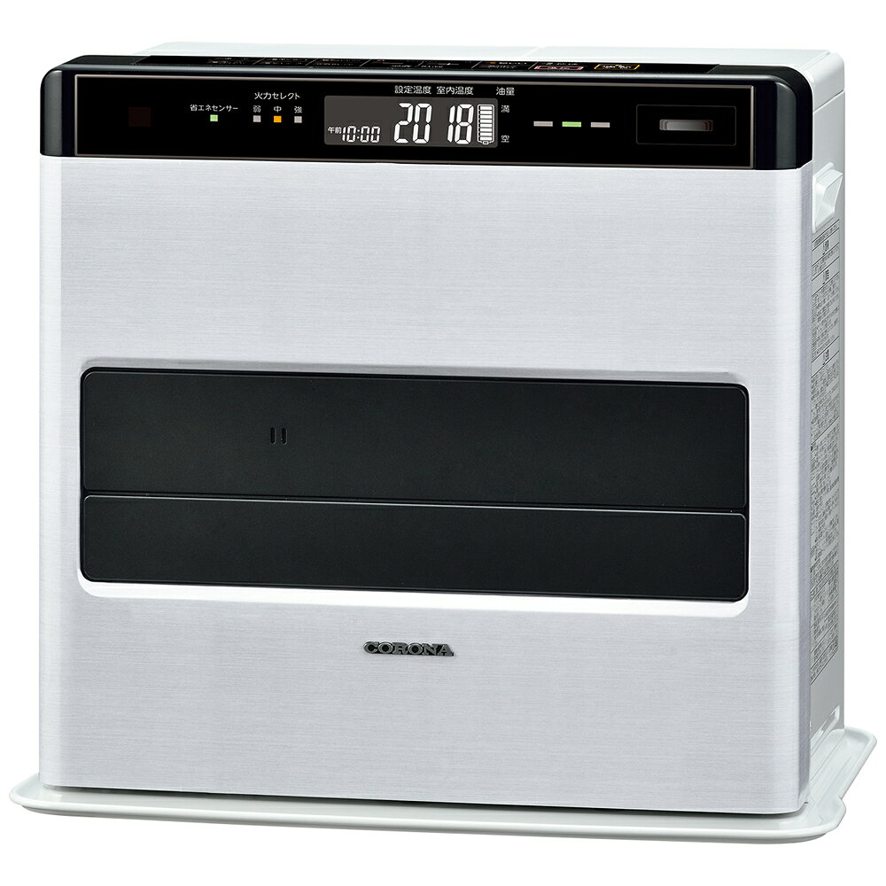 【返品種別A】□「返品種別」について詳しくはこちら□■新製品■2026年08月 発売メーカー保証期間 3年【石油ファンヒーターを長く、快適にお使い頂くために】・シリコン配合製品を使用しないシリコンを配合した製品（aヘアスプレーなどのヘアケア製品・化粧品・柔軟剤・つや出し剤など）を使用するとシリコンが本体内に吸収され着火しない、途中消火などの症状の原因となります。ファンヒーターをご使用のお部屋ではシリコン配合製品はご使用にならないようお願いいたします。※ヘアケア製品を塗布した髪を乾かさずに石油ファンヒーターをご使用の部屋に戻り、自然に乾いた場合や柔軟剤を使用した洗濯物を石油ファンヒーター使用中の部屋で部屋干しした場合にも可能性があります。・新しい灯油を使用し、正しく保管変質灯油（昨年から持ち越した灯油など）や不純物（水やゴミ）が混入した灯油などは使用しないで下さい。異常燃焼や故障の原因になります。新しい灯油を使用し、保管の際は紫外線を通しにくい色つきの灯油ポリタンクで、火気・雨水・ごみ・高温・日光を避けた場所に置きましょう。※これらの原因による故障の場合は保証期間内であっても有償修理となります。プレミアム消臭「極」プラス搭載。ルーバースイングで快適温風。◆秒速タイマー（7秒点火タイマー）秒速タイマーセット時刻の5分前から予熱を開始します。予熱はタイマーセット時刻より2時間持続し、その間に運転キーを押すと約7秒で点火します。※予熱中は平均約80Wの電力を消費します。◆秒速点火（7秒点火）あらかじめ秒速点火をセットしておくことで、運転キーを押すと約7秒で点火します。※秒速点火をONにしてから、約75秒の予熱時間が必要です。予熱のために平均約80Wの電力を消費します。◆通常点火65秒点火制御の見なおしと最適化をはかることで、点火時間が約65秒になりました。※室温が約10℃より低い場合は、予熱時間が10〜60秒程度長くなります。◆ターボモードターボキーを押すと、定格出力プラス10％の暖房出力で運転開始。180秒からカウントダウンを終了するとお知らせブザーを鳴らして通常運転に戻ります。※連続使用等の条件により、出力プラス10％にならない場合があります。◆ロング温風1/f「1/fゆらぎ」とは、不規則な自然界のリズムで“心地よいと感じるリズムのゆらぎ方”を指します。◆足もとあったかルーバールーバースイング：ルーバーが火力に応じた制御で動くことで、温度ムラの少ない快適空間をつくります。トリプルフロー：2層の気流＋ルーバーによる自動角度調整で温風の上昇を抑えます。◆リモコンリモコンから、温度設定、延長、消火、火力セレクト等を行うことができます。リモコンで運転を開始させることはできません。◆入タイマー24時間どの時刻でも自由に設定して運転を開始できます。また、タイマー設定後に1時間運転の継続もできます。◆延長/切タイマー3時間、2時間、1時間、30分間の設定が可能。好みに合わせて延長時間を選ぶことができます。◆大型大文字バックライト液晶白色のバックライト液晶と大きな文字表示で、離れた場所からでも設定や運転状態がよく分かります。◆トリプルサイン（3色）自動消火や灯油切れまでの時間を、緑・赤の光と音ではっきりお知らせします。◆お知らせ消音モードシーンに合わせて、お知らせ音を消音することができます。◆省エネセンサー人の存在を検知し、約10分間人がいなくなったら自動で最小火力運転に、さらに約50分間人がいないと自動で消火します。◆エコガイドエコガイドキーを押すと灯油の使用量を表示します。「今日」「昨日」「積算」の使用量が確認できます。◆火力セレクト強・中・弱の3段階から火力が選べ、室温に関係なく火力を固定できます。◆ecoモード室温設定を20℃に切り換え、灯油の使用量を抑えながら省エネ運転を行いお部屋の温度ムラを抑えます。◆低消費電力仕様コロナ石油ファンヒーターは、独自のポンプ噴霧式バーナで自己燃焼熱を利用して、灯油をガス化するので低消費電力です。◆光触媒除菌・脱臭フィルター器具背面に取り付けられたフィルターでカビや細菌を抑制、イヤなニオイもしっかり脱臭します。◆クリーン消火（プレミアム消臭「極」プラス 制御）消火時できるだけ火力を下げ、炎筒前方の触媒に未燃焼ガスが行くよう最適制御を行うことで臭気の低減に効果を発揮します。◆ニオイカットメカノズル先端に残った灯油も根こそぎ吸引。ニオイの元となる灯油を残しません。◆灯油切れカウントダウン表示給油表示の点滅でお知らせの後、停止するまでの時間を点滅表示でカウントダウンします。◆給油お知らせメロディー給油のタイミングをメロディー（エリーゼのために）でお知らせします。◆そのままキャリーよごれま栓手を汚さずに給油が可能なセーフティロック式カートリッジタンクです。・運転モード保持機能・静音設計・チャイルドロック・高地切換［2000m対応］・対震自動消火装置・不完全燃焼防止装置■　仕　様　■燃焼方式・・・ヒートバックシステム暖房の目安…　・木造：12畳(20.0m2)まで　・コンクリート：17畳(28.0m2)まで暖房出力（最大〜最小）：4.62〜0.72 kW燃料消費量（最大〜最小）：0.449〜0.070 L/h給油タンク容量：7.2L本体寸法：幅520×奥行338×高さ466mm本体質量：12.6kg消費電力（50/60Hz）…　・点火時：650/650 W　・燃焼時（強〜弱）：9.5/9.5W〜4/4 W　・待機時：0.8W燃焼継続時間（強〜弱）：16.0〜102.9 時間運転音（強/弱）：38/20 dB※秒速点火ONの状態では、平均約80Wの電力を消費します。[FHWZ4626BYWG]コロナシーズン・空調家電＞石油・ガス暖房機＞石油ファンヒーター＞木造11畳用以上・まごころ長期修理保証(保証5年)［加入料：対象商品代金の5%］商品「FH-WZ4626BY-WG」専用加入料(※加入料のみ注文不可)※対象商品と専用加入料を分けてのご注文は承れません。上記リンク先の専用加入料と一緒にご注文して下さい。※長期修理保証についての詳細・注意事項はこちらのページをご一読下さい。