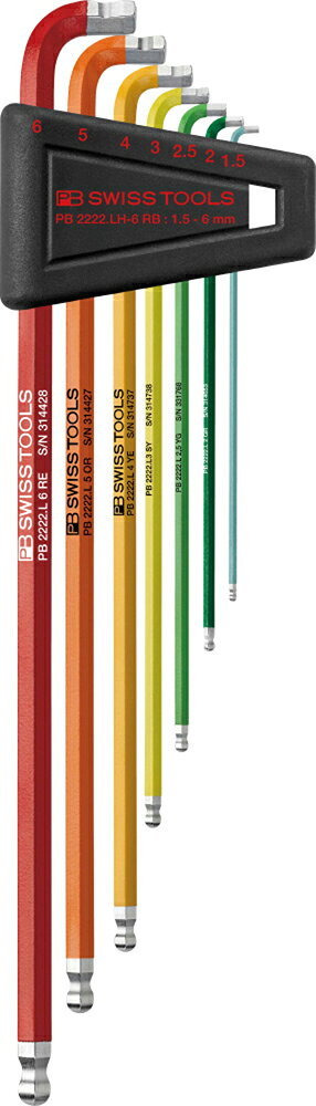 PBスイスツールズ マルチアングルレインボー六角棒レンチセット 7本組...