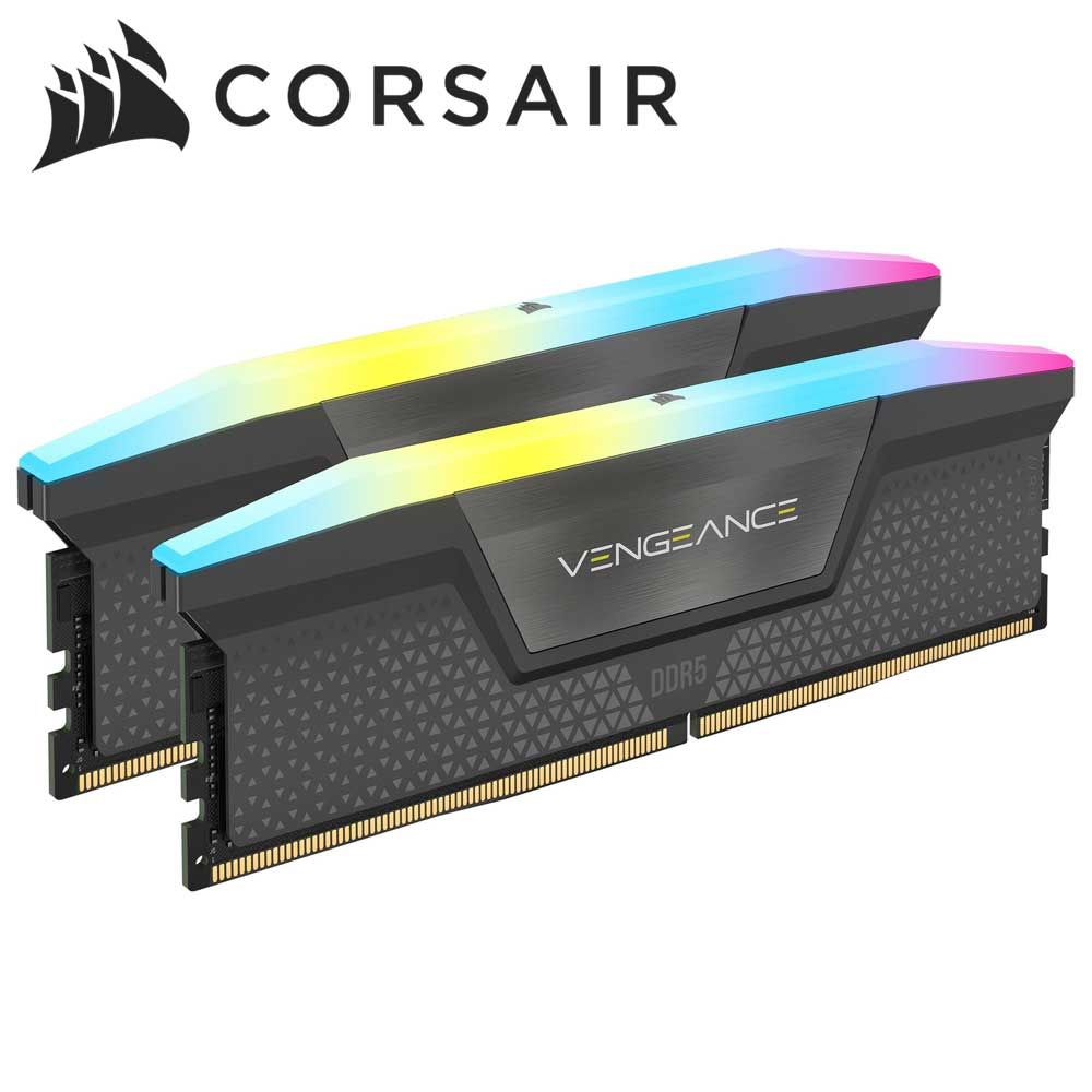 CORSAIR｜コルセア VENGEANCE RGB DDR5 32GB (2 x 16GB) DDR5 6000 CL38 1.35V Intel XMP ＆ AMD EXPO - GREY CMH32GX5M2D6000Z38