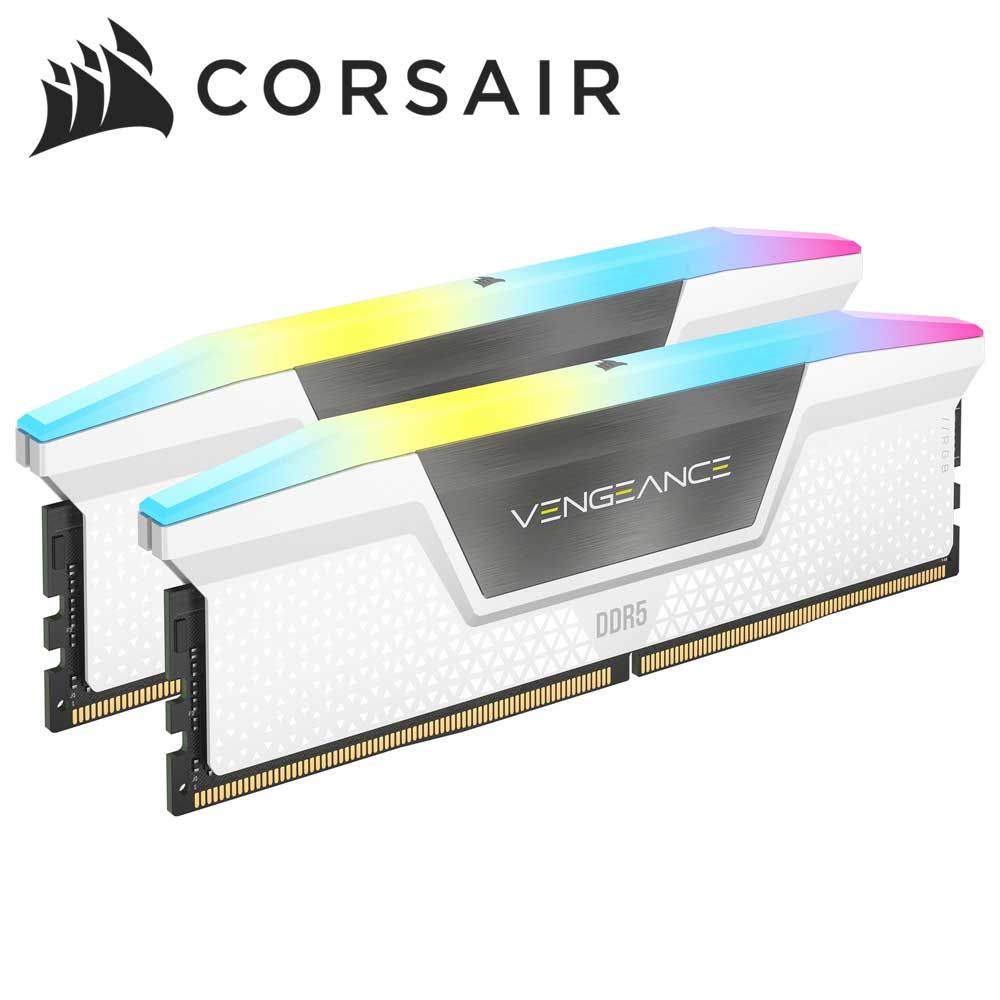 CORSAIR VENGEANCE RGB DDR5 32GB (2 x 16GB) DDR5 6000 CL38 1.35V Intel XMP ＆ AMD EXPO - WHITE CMH32GX5M2D6000Z38W
