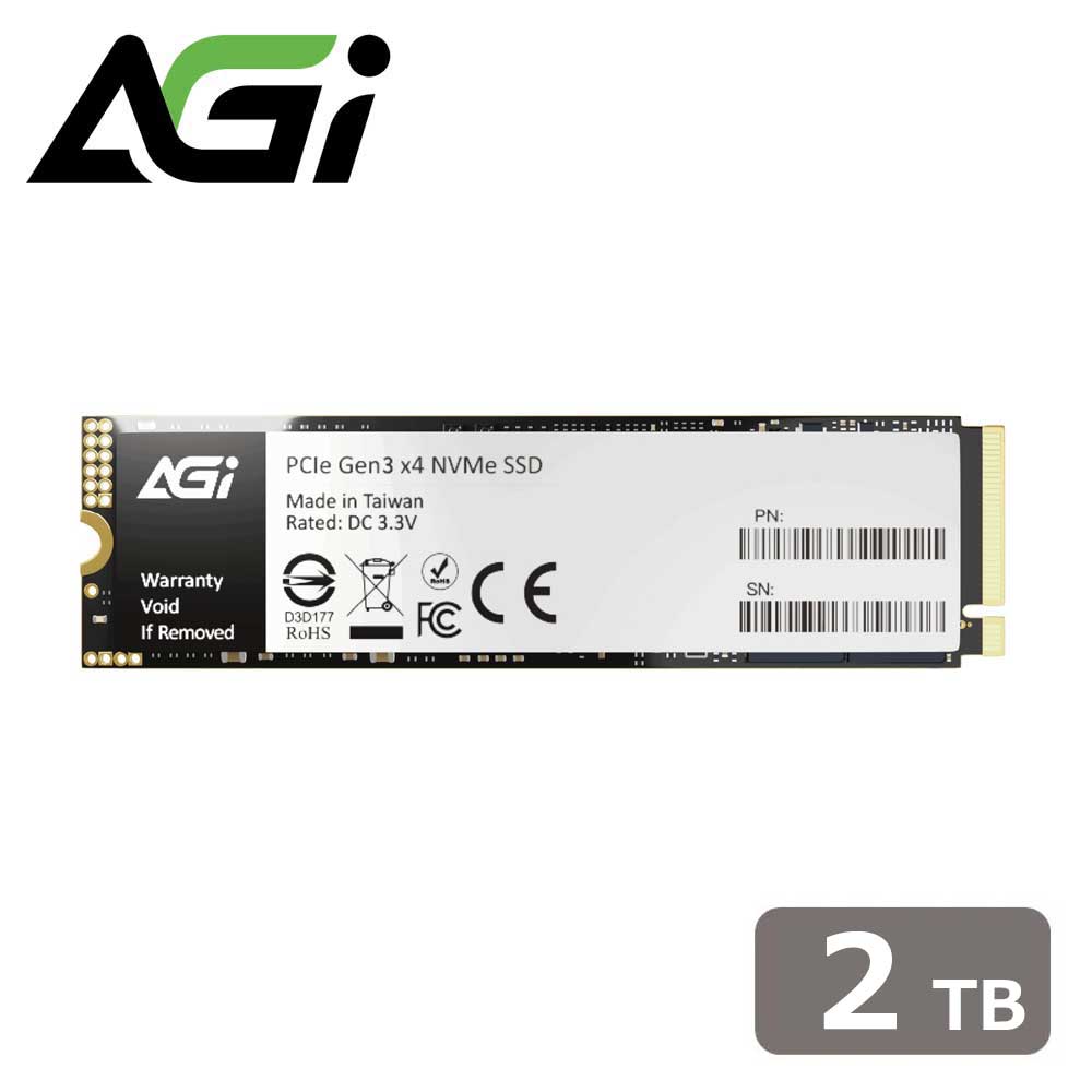 AGI AGI AI298 2TB Gen3 x4 NVMe M.2 SSD ; 3200MB/s 1700MB/s AGI2T0GIMAI298-CB