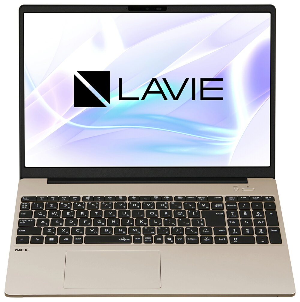 NEC ノートパソコン LAVIE N16(16型/Windows11/Ryzen AI 5 430/メモリ 16GB/SSD 256GB/DVD/Office)クラリスゴールド PC-N1665MAG