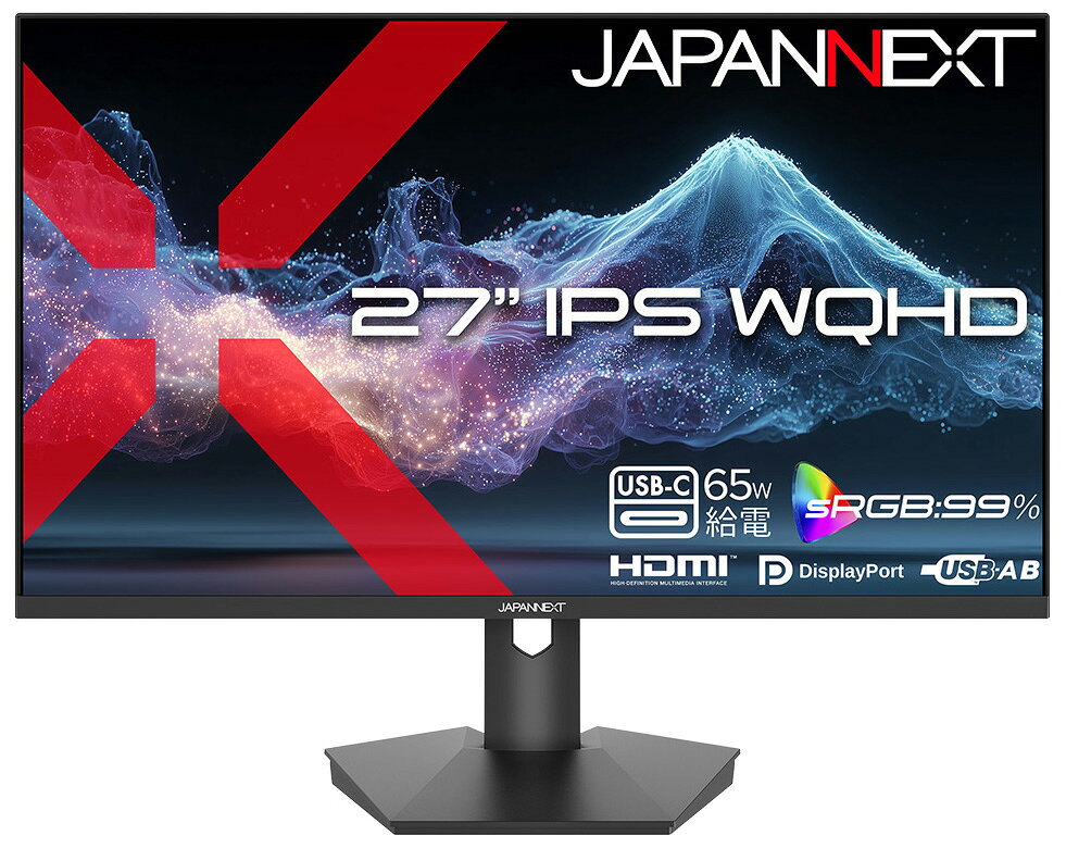 JAPANNEXT 液晶ディスプレイ(27型/IPS(ADS)/WQHD 2560×1440/100Hz/14ms)(ブラック) JN-IPS27Q2-C6