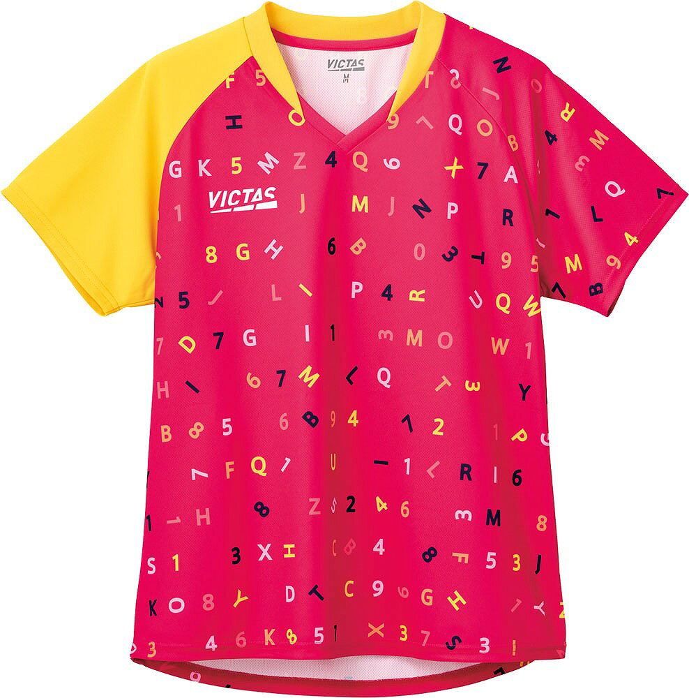 ヴィクタス レディース ポップフォント レディスゲームシャツ（ホットピンク・サイズ：3XL） 612303-7100-3XL VICTAS