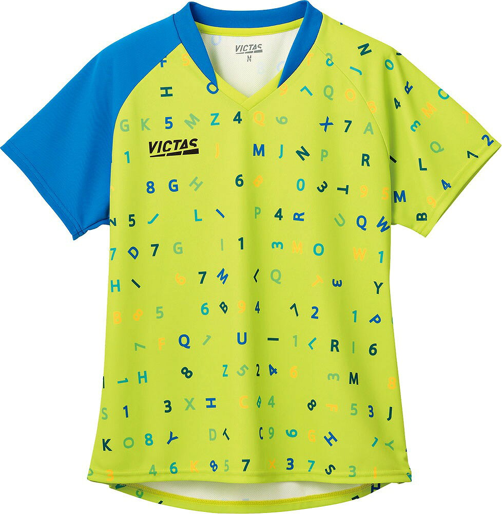 ヴィクタス レディース ポップフォント レディスゲームシャツ（ライムグリーン・サイズ：XL） 612303-4200-XL VICTAS