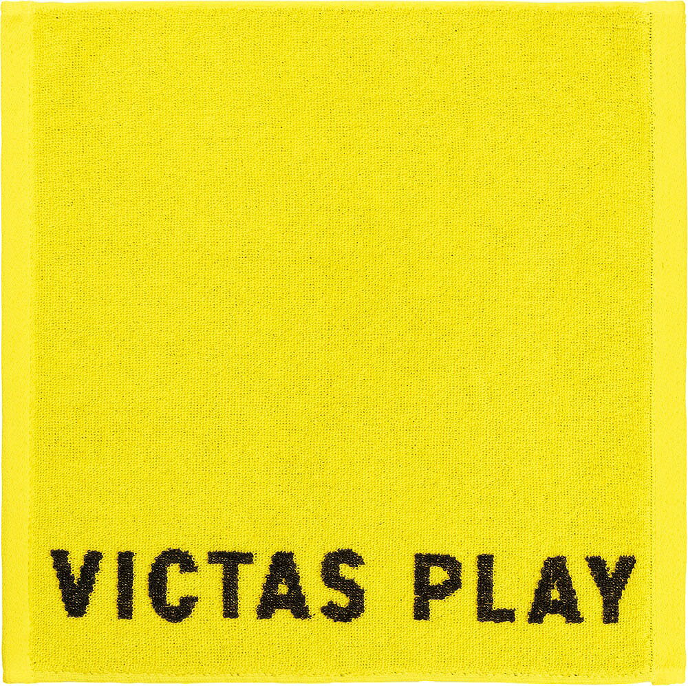 ヴィクタス ユニセックス バイカラーテキストロゴハンドタオル（イエロー） 692301-3000 VICTAS [6923013000]