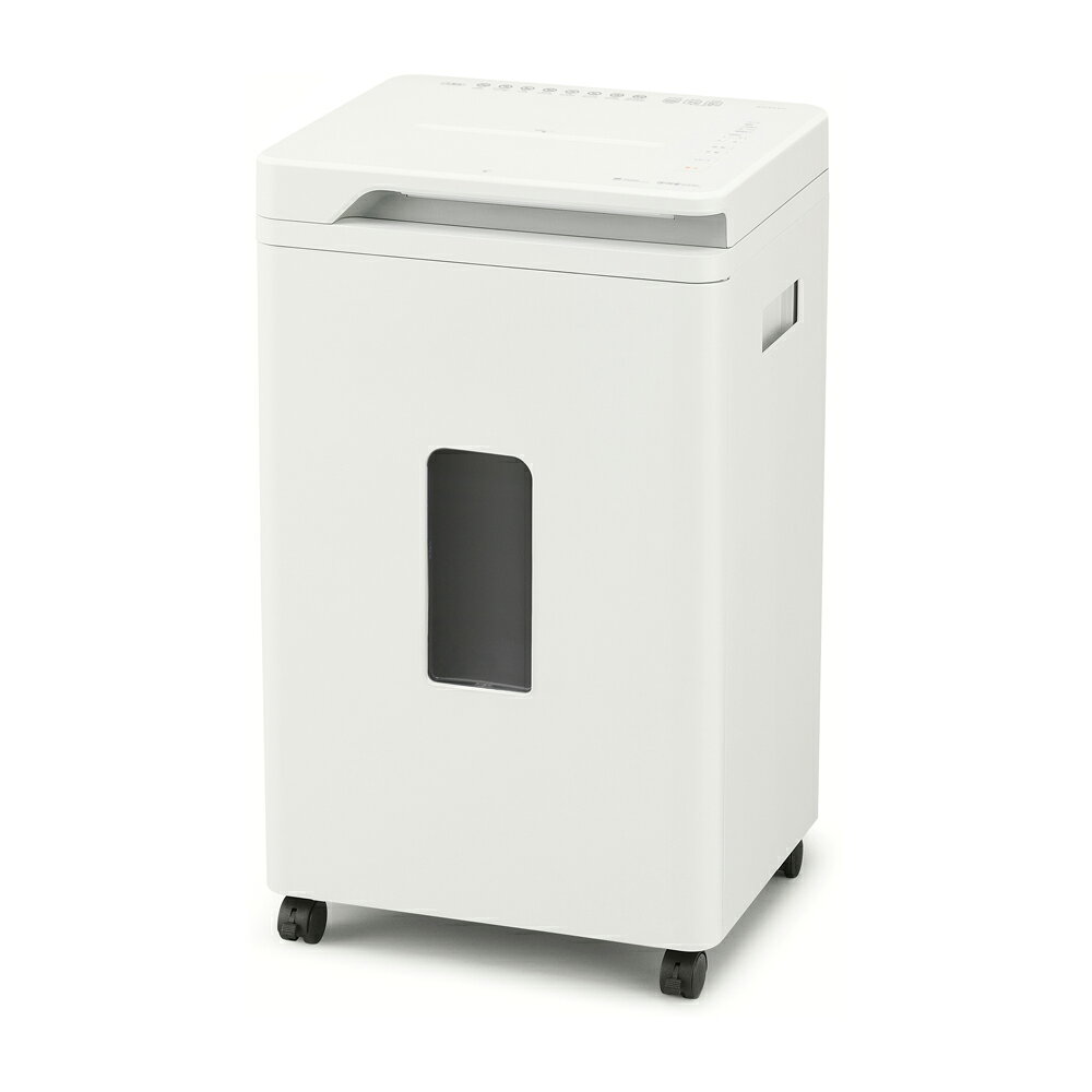 【返品種別A】□「返品種別」について詳しくはこちら□メーカー保証期間 1年進化した静けさ細断くずの静電気を除電しダストボックスへの張り付き・ごみ捨て時の舞い上がりを抑制する除電クリーンシステム搭載です。一度にコピー用紙400枚を自動細断可能で、音が気にならない静音設計（空転時40dB）のオートフィードシュレッダーです。約2×15mmのマイクロクロスカットで細かく細断し、機密情報を処理します。フタを開けて紙を投入口にセットするだけで自動で細断、書類処理にかかる時間を短縮します。自動細断できる紙のサイズはA4〜A5です。自動細断時に4桁の数字で上部ふたをロックする暗証ロック機能付きで、機密書類をしっかり守ります。細断状況が一目でわかりやすいLEDランプ搭載です(オレンジ：動作中、青：待機状態、赤点滅：エラー)。一度に多量の紙を入れたり、斜めに紙を入れると、自動的にカッターが逆転して停止するオートリバース機能搭載です。オートクリーニング機能搭載で、細断中や細断終了後に自動で清掃運転（逆転・正転）しカッターの汚れを落とします。くずならしアームがダストボックスにたまった細断くずをならすため、効率的にごみが溜まるのでゴミ捨て回数が削減されます。10分間動作しないと細断可能ランプが消灯する、オートオフ機能搭載。移動に便利なキャスター付きです。■　仕　様　■商品サイズ（cm）：幅約44×奥行約37.2×高さ約75.4商品重量：約17.5kg電源：AC100V、50/60Hz定格消費電力：150W（50/60Hz）待機電力：4W投入幅：226mm（紙投入口）定格連続使用時間：25分（手動細断時）細断サイズ：約2×約15mm（マイクロクロスカット）細断速度（50/60Hz）：約2.1m/分定格細断枚数（A4コピー用紙（64g/m2））：4枚最大細断枚数（A4コピー用紙（64g/m2））：7枚最大給紙細断枚数（A4コピー用紙（64g/m2））：400枚（自動細断）電源コード長さ：約1.5mダストボックス容量（A4コピー用紙（64g/m2））：60L（1200枚分）安全装置：過熱防止装置、ダストボックススイッチ、温度ヒューズ[AF400M45E]OAサプライ/OA機器＞シュレッダー＞オフィスサイズ（51L以上）・まごころ長期修理保証(保証5年)［加入料：対象商品代金の5%］商品「AF400M-45E」専用加入料(※加入料のみ注文不可)※対象商品と専用加入料を分けてのご注文は承れません。上記リンク先の専用加入料と一緒にご注文して下さい。※長期修理保証についての詳細・注意事項はこちらのページをご一読下さい。